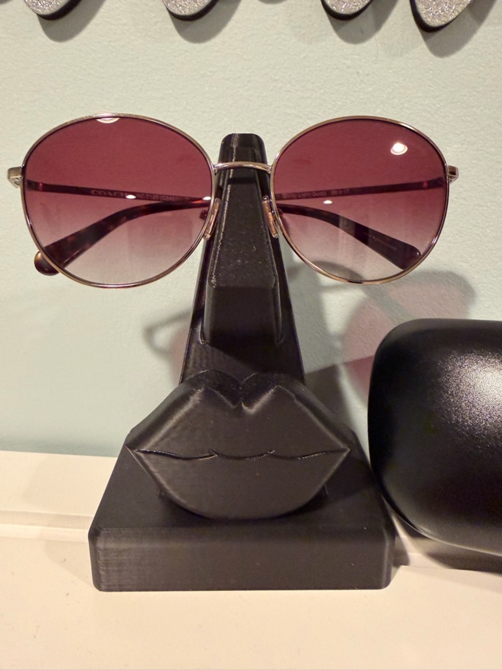 Coach Round Gradient Pink/Brown Women's Sunglasses with case